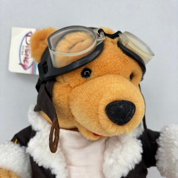 Disney Store Winnie Pilot Pooh Bear Plush Aviator Jacket Goggles 12 Inch - Picture 3 of 12
